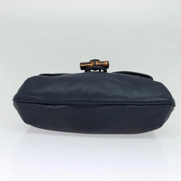 GUCCI Shoulder Bag Leather Blue Gold 338985 Auth 123404 - Picture 7 of 16